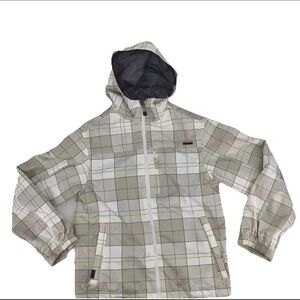 Empyre - White Gray & Green Checkered Winter Coat - Size Medium